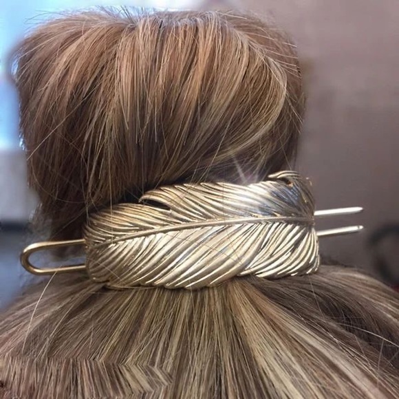 💕Last  one Feather Hair Clip Hair Pins Boho Bun Cage - Picture 5 of 8